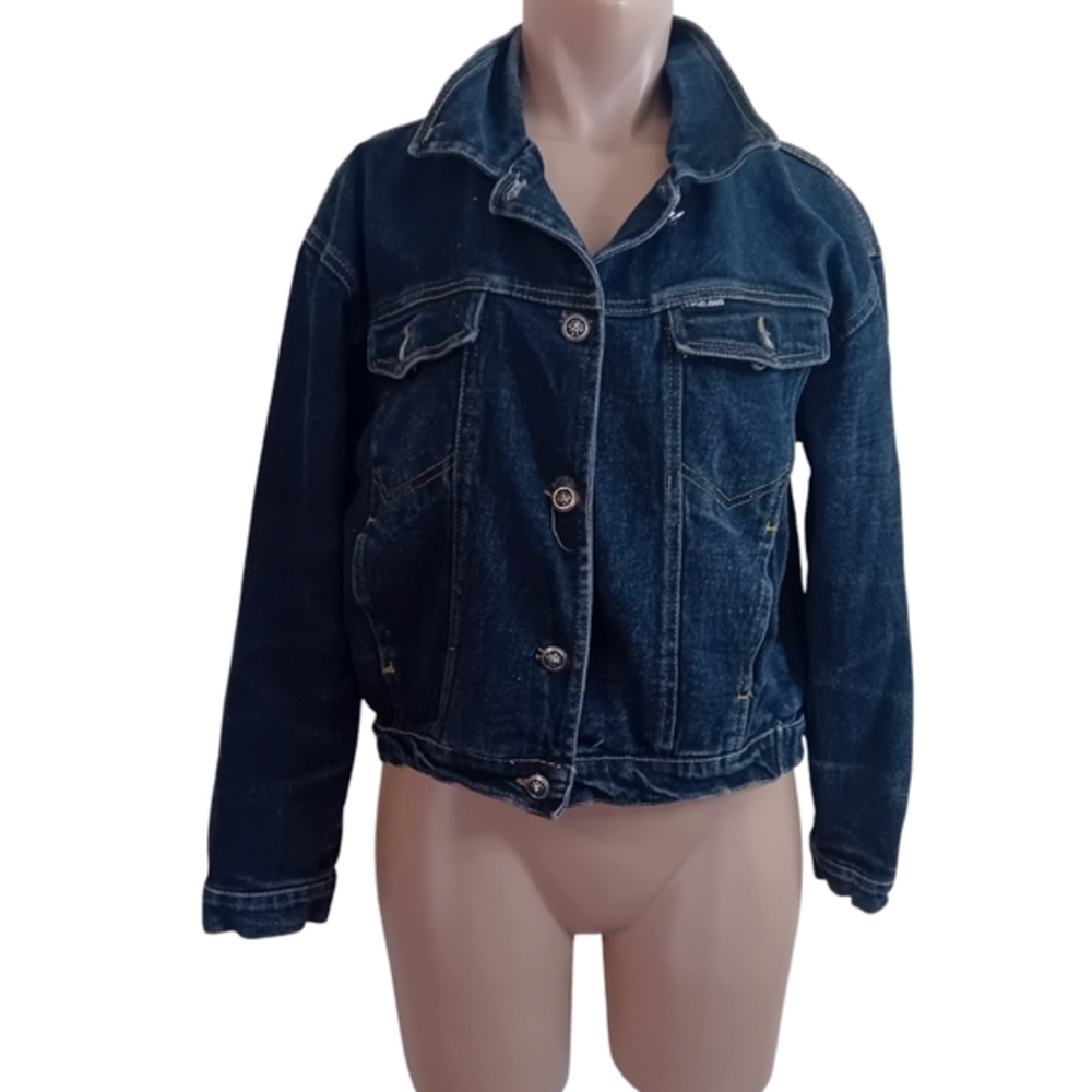 Vintage O'Sport  Jeans Dark Wash Denim Jean Jacket W/ Lion Buttons‎ Size Large